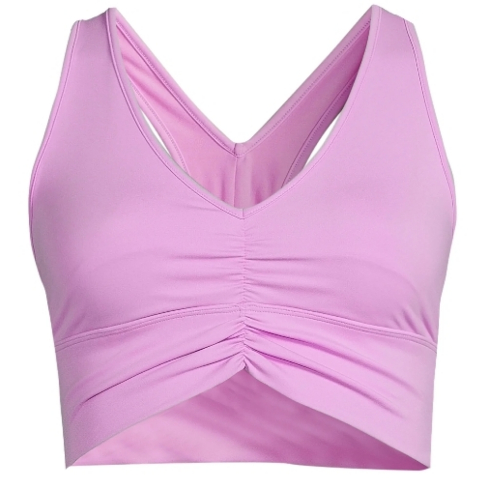 Avia Sports Bra V-Neck Ruched  Plus Sz Cooling Stretchy Fitting Comfy Racerback